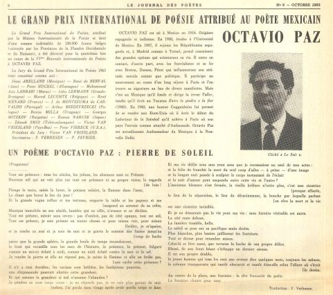 El Gran Premio Internacional de Poesía de 1963